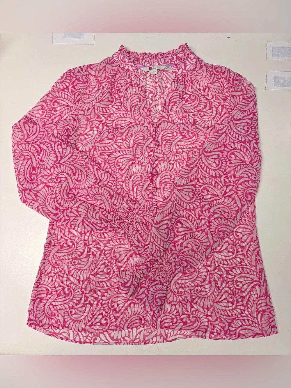 Boden Evangeline Blouse, ruffled collar. *Flaw